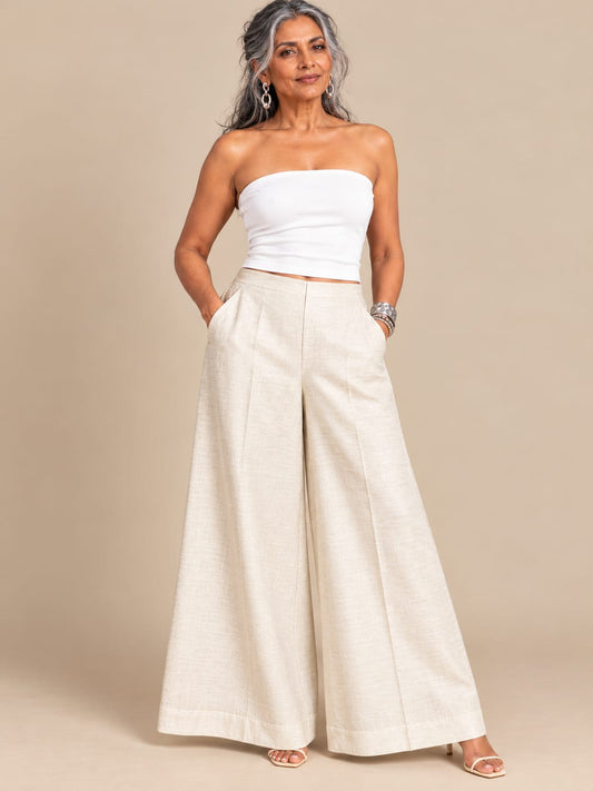Off white Silk Pants
