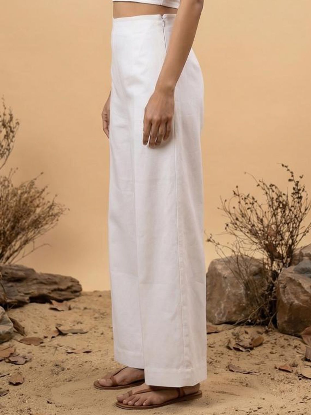 White Blue Straight pants