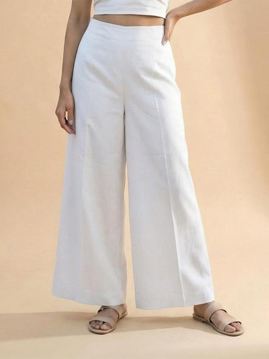 White Blue Straight pants