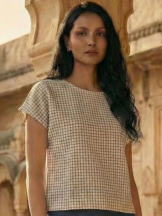 Kimono top with chinese collar
